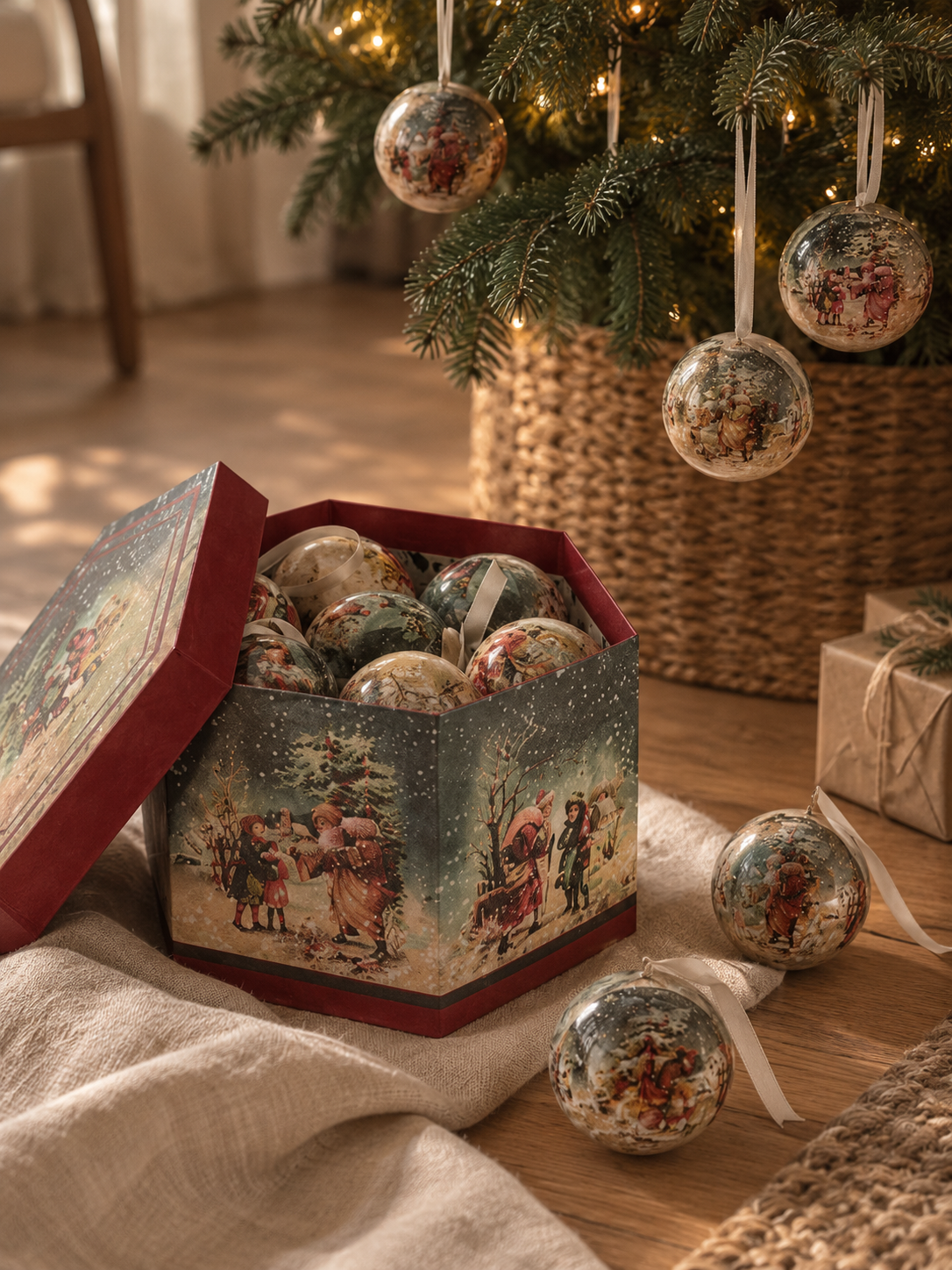 SET DE 14 BOLAS DE NAVIDAD DECORATIVAS