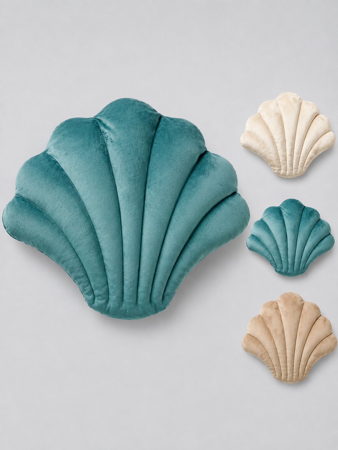 COJIN CONCHA 43X33CM TERCIOPELO 3ASS