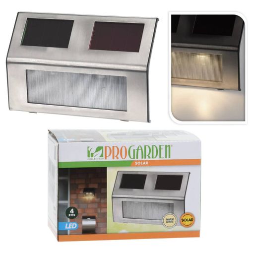 CONJUNTO DE LUZ SOLAR DE ACERO INOXIDABLE 4PCS