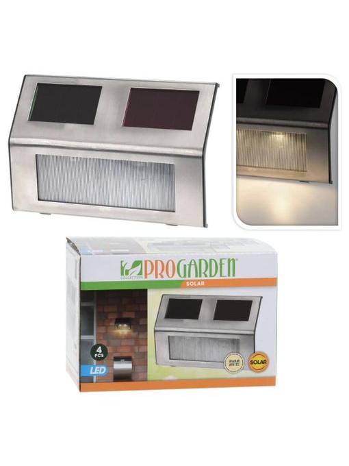 CONJUNTO DE LUZ SOLAR DE ACERO INOXIDABLE 4PCS