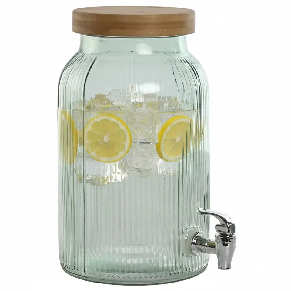 DISPENSADOR BEBIDAS CRISTAL BAMBU 18X18X31