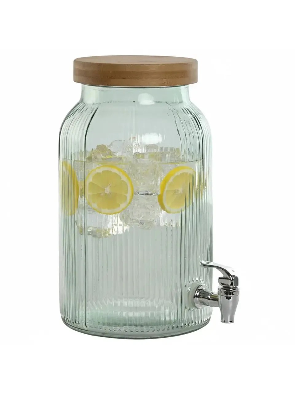 DISPENSADOR BEBIDAS CRISTAL BAMBU 18X18X31
