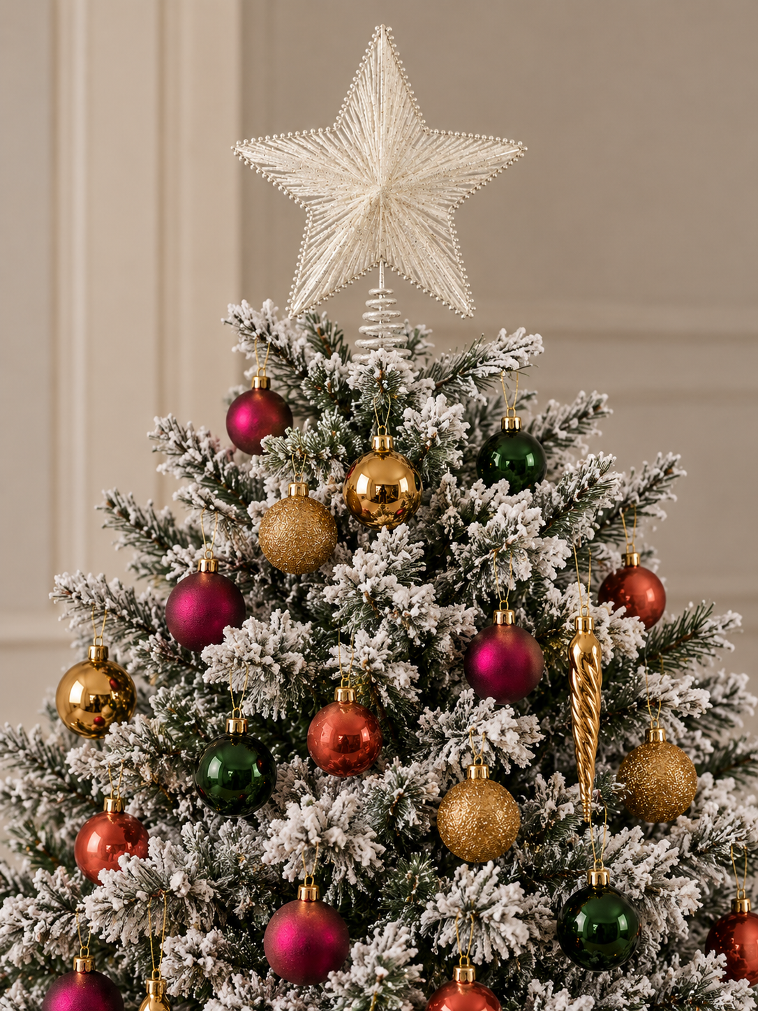 ESTRELLA PARA ÁRBOL DE NAVIDAD DE HIERRO EN BLANCO