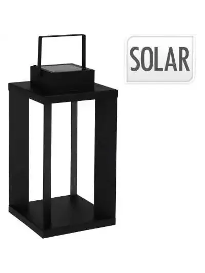 FAROL LINTERNA SOLAR H42CM NEGRA
