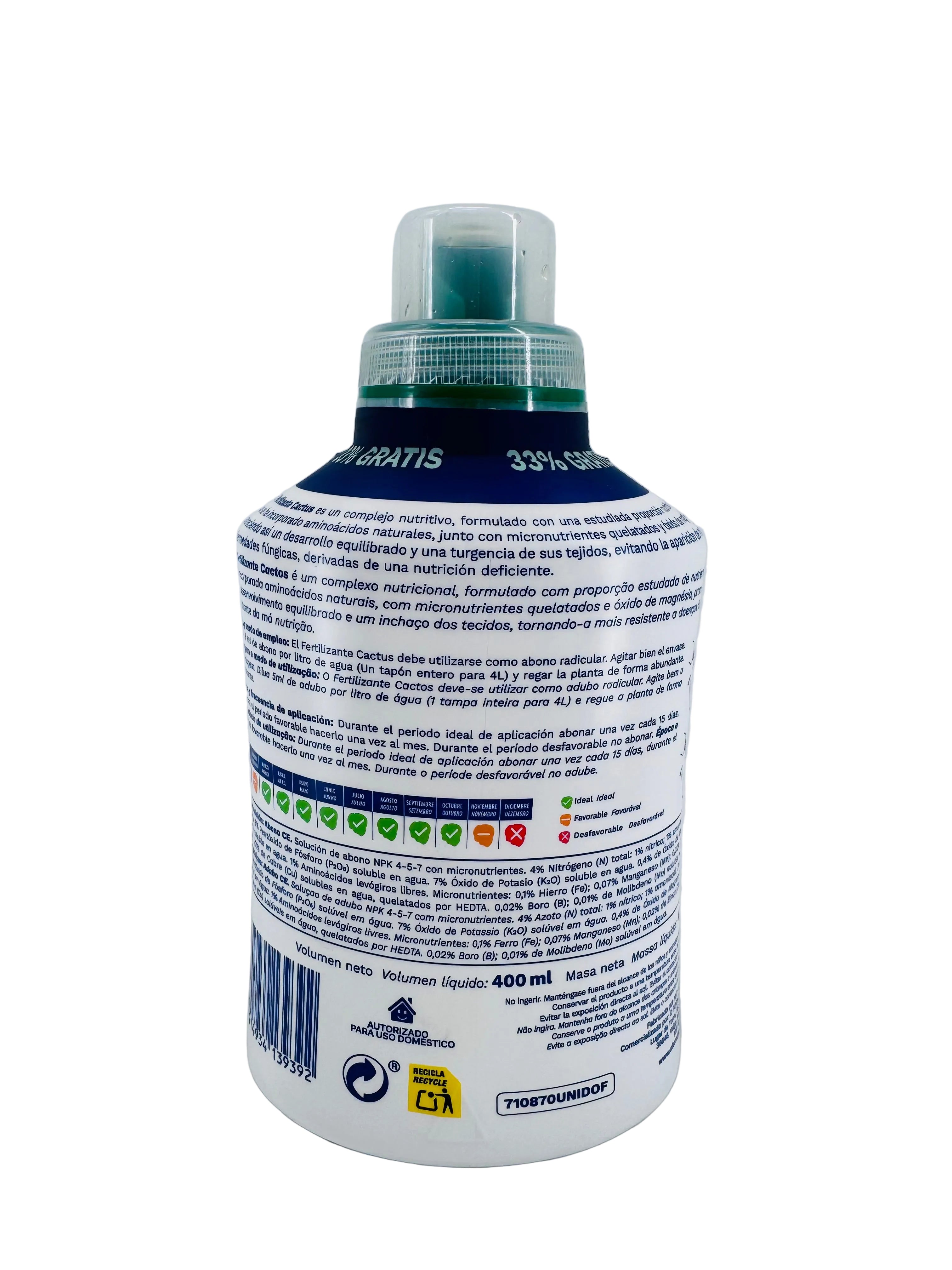 FERTILIZANTE CACTUS O FORNO 400ML
