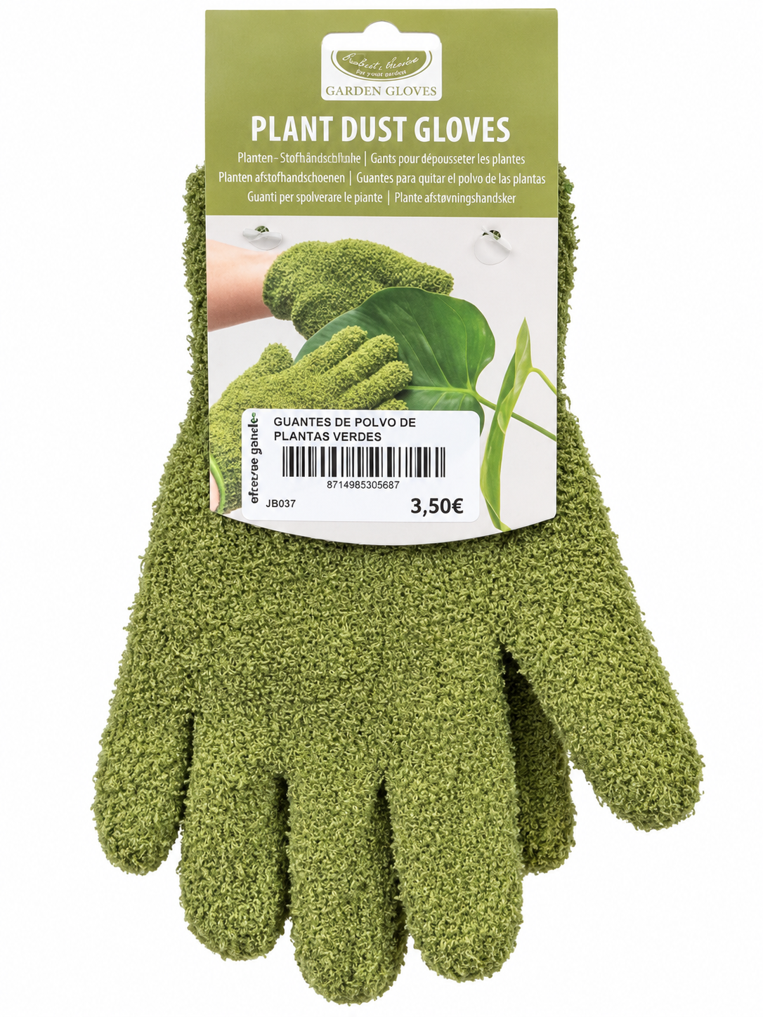 GUANTES DE POLVO DE PLANTAS VERDES