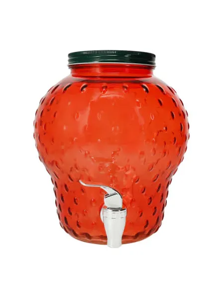 VIDRIO DISPENSADOR DE BEBIDAS FRESA