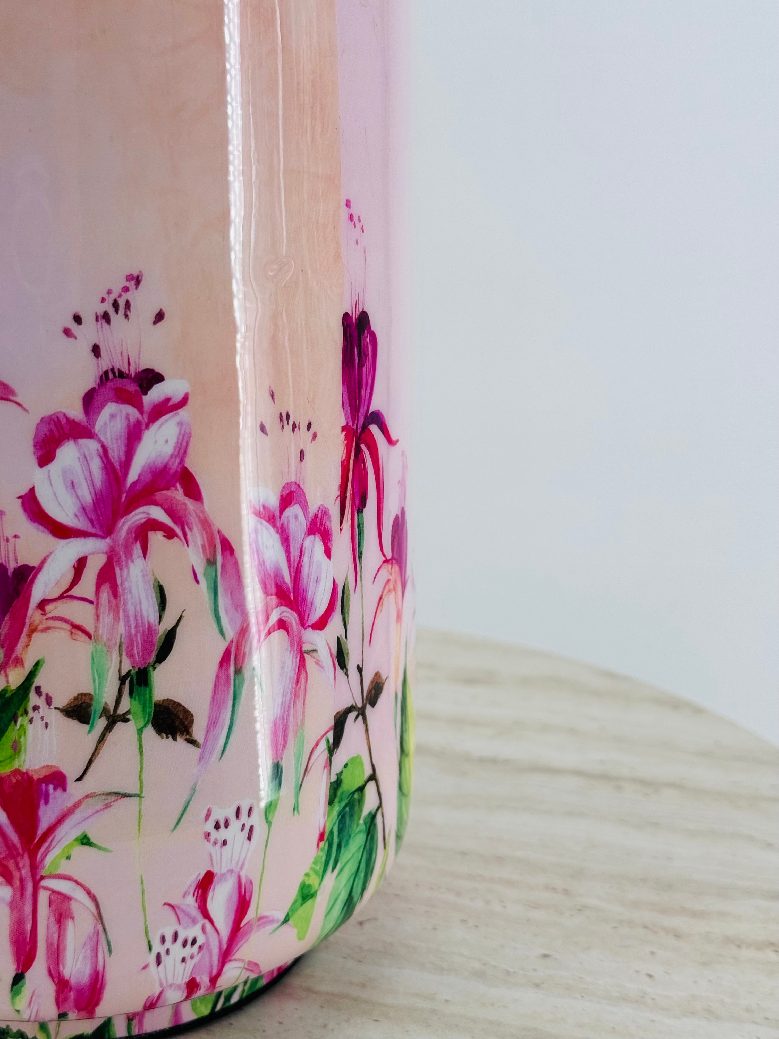 JARRON METAL 15X30CM FLOR CREM