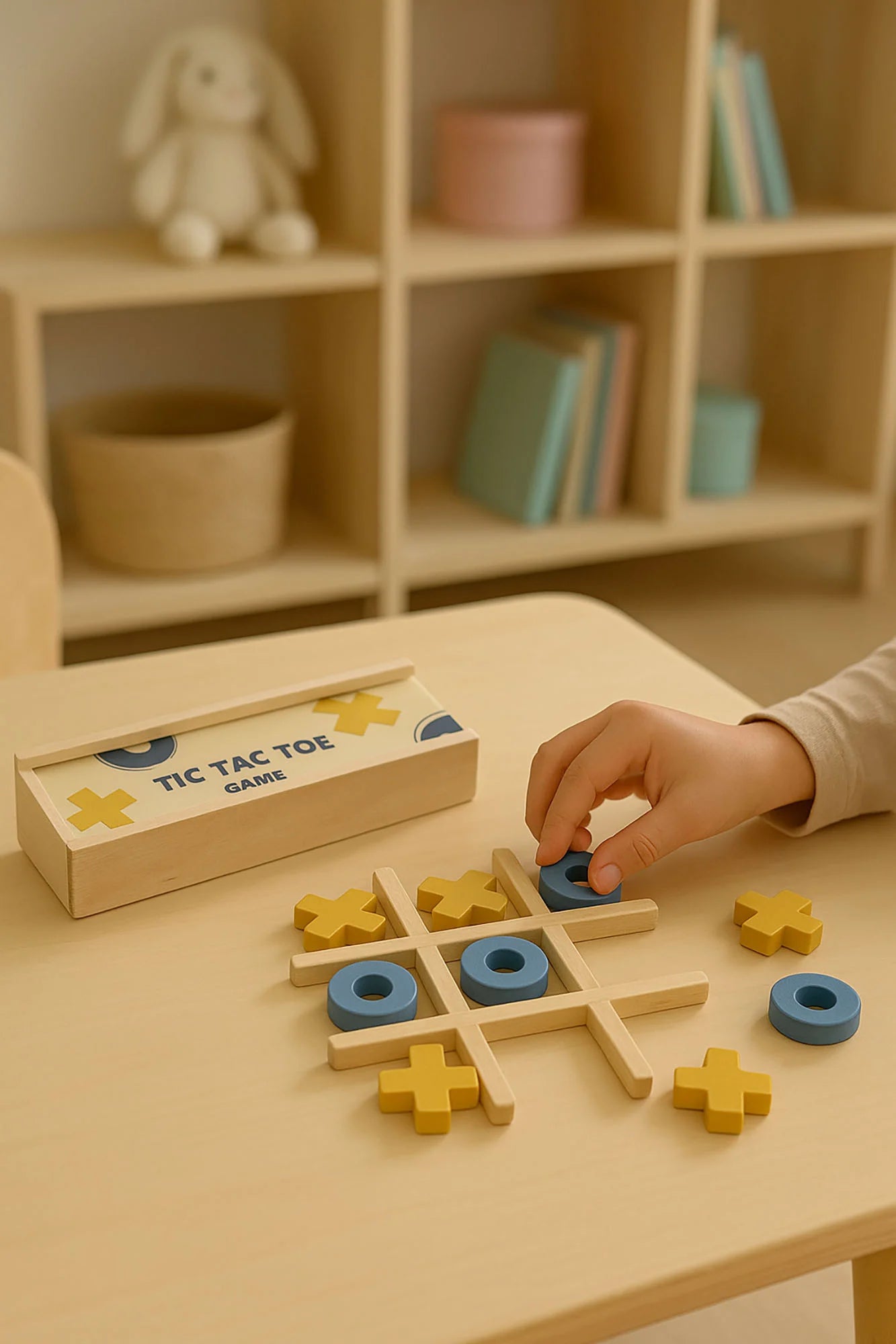 JUEGO DE MESA MADERA 18X6X3 TIC TAC TOE MULTICOLOR
