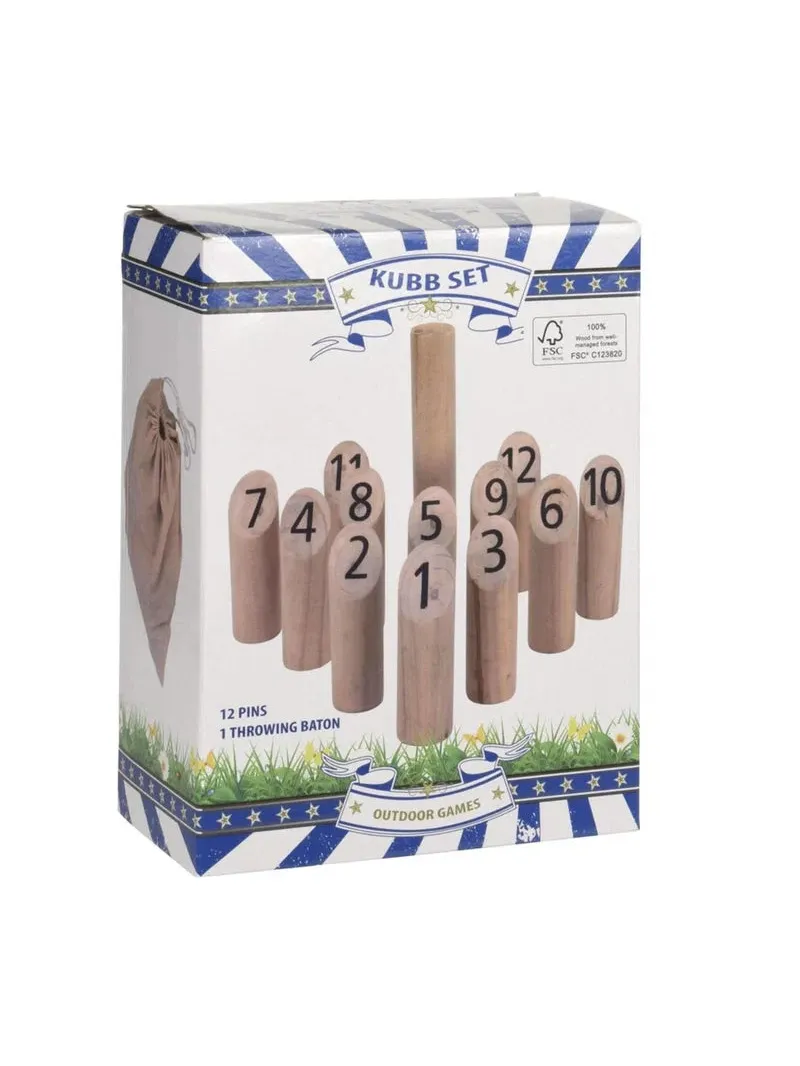 JUEGO KUBB 13 PIEZAS DE MADERA
