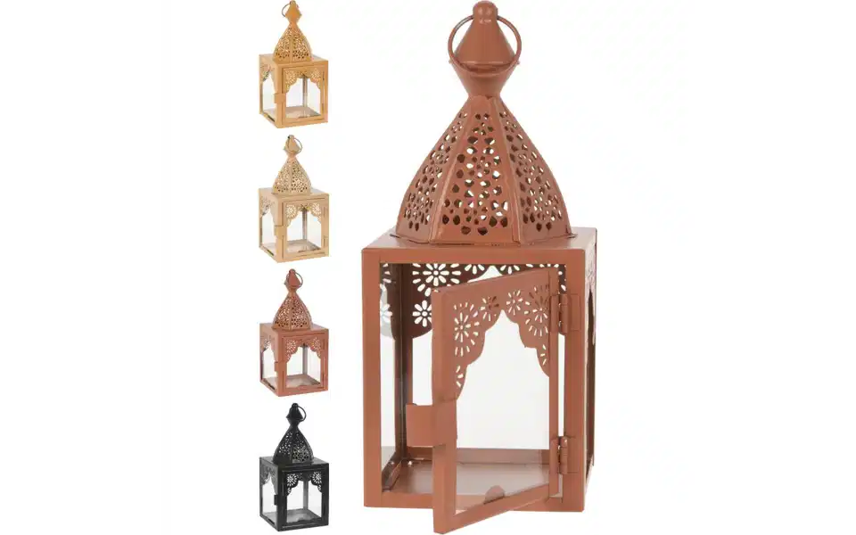 LANTERN IRON WITH GLASS 75X170