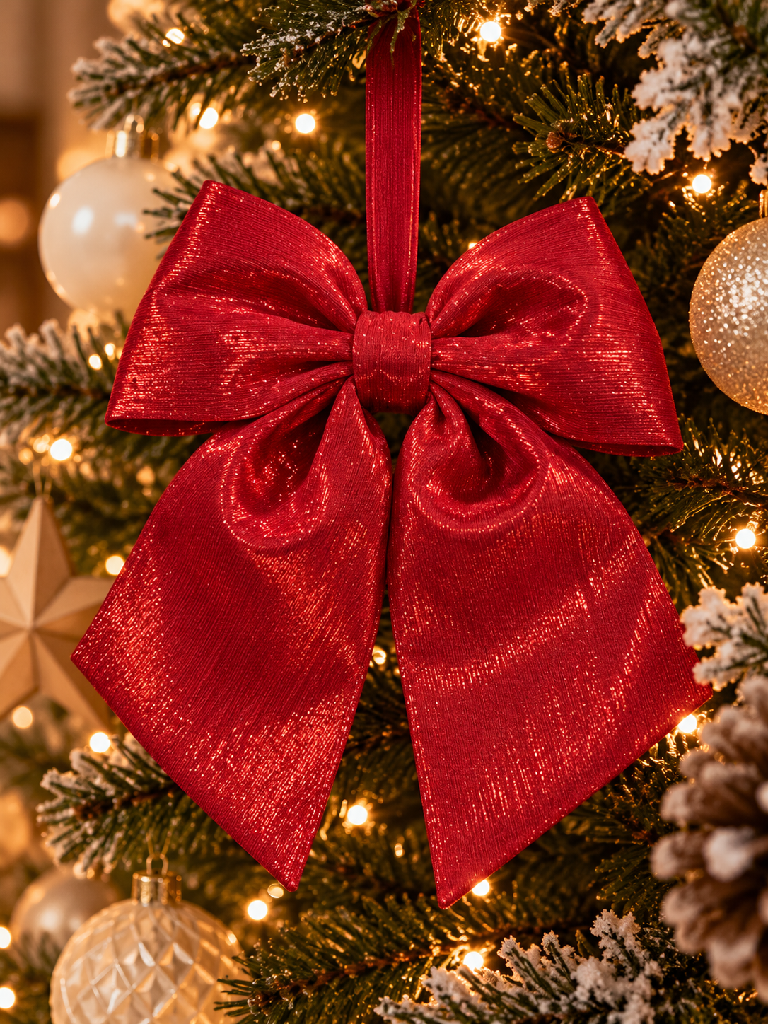 LAZO DECORATIVO NAVIDEÑO ROJO 34 CM