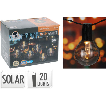 LUCES DE FIESTA SOLAR 20LED GRIS