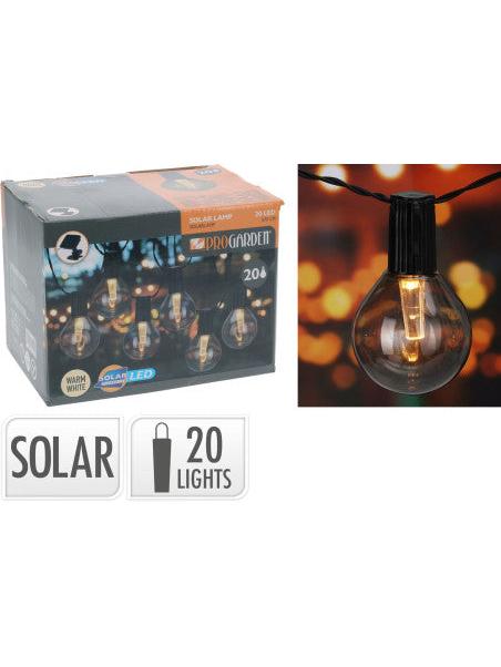 LUCES DE FIESTA SOLAR 20LED GRIS