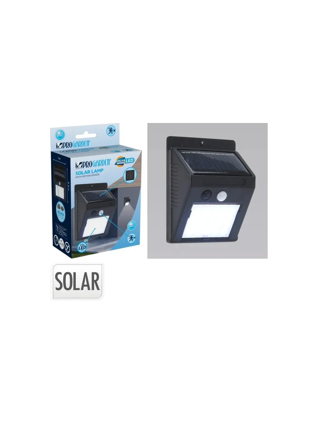 LUZ SOLAR DE PARED CON SENSOR PIR