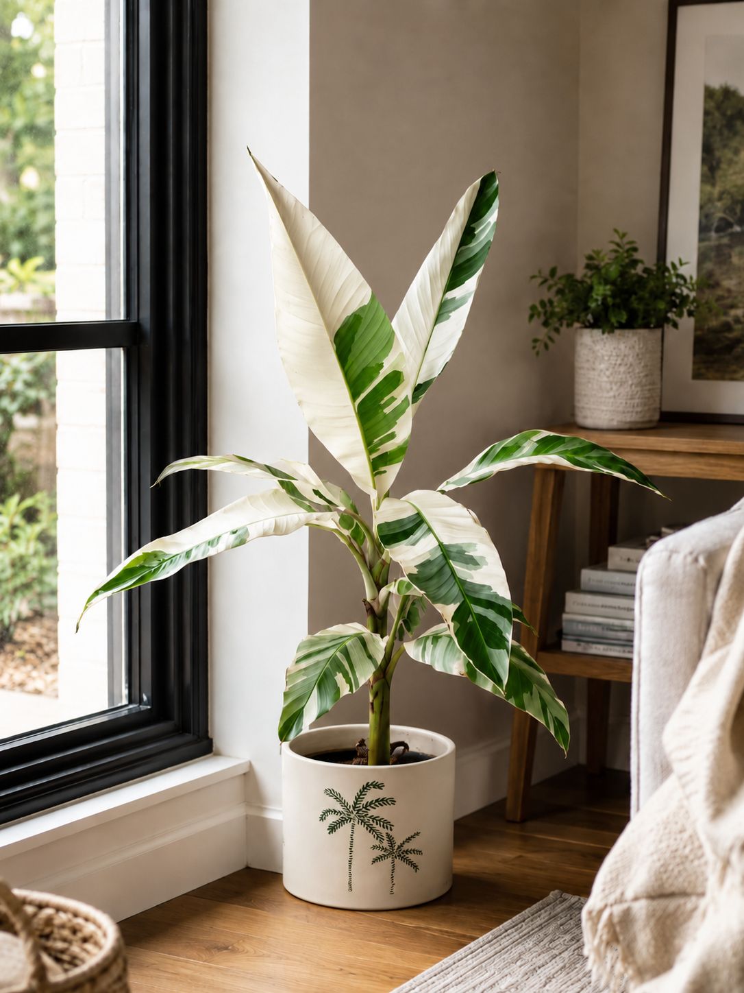 MACETA PALMERAS BLANCO 17CM