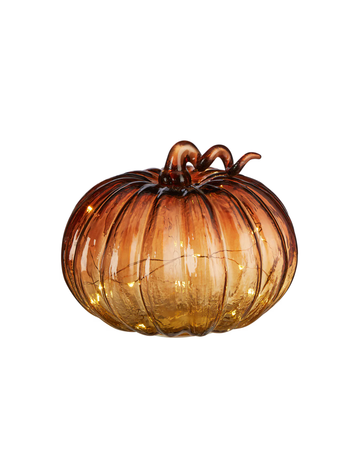 MICRO LED PUMPKIN GLASS STEADY ORANGE WARM WHITE