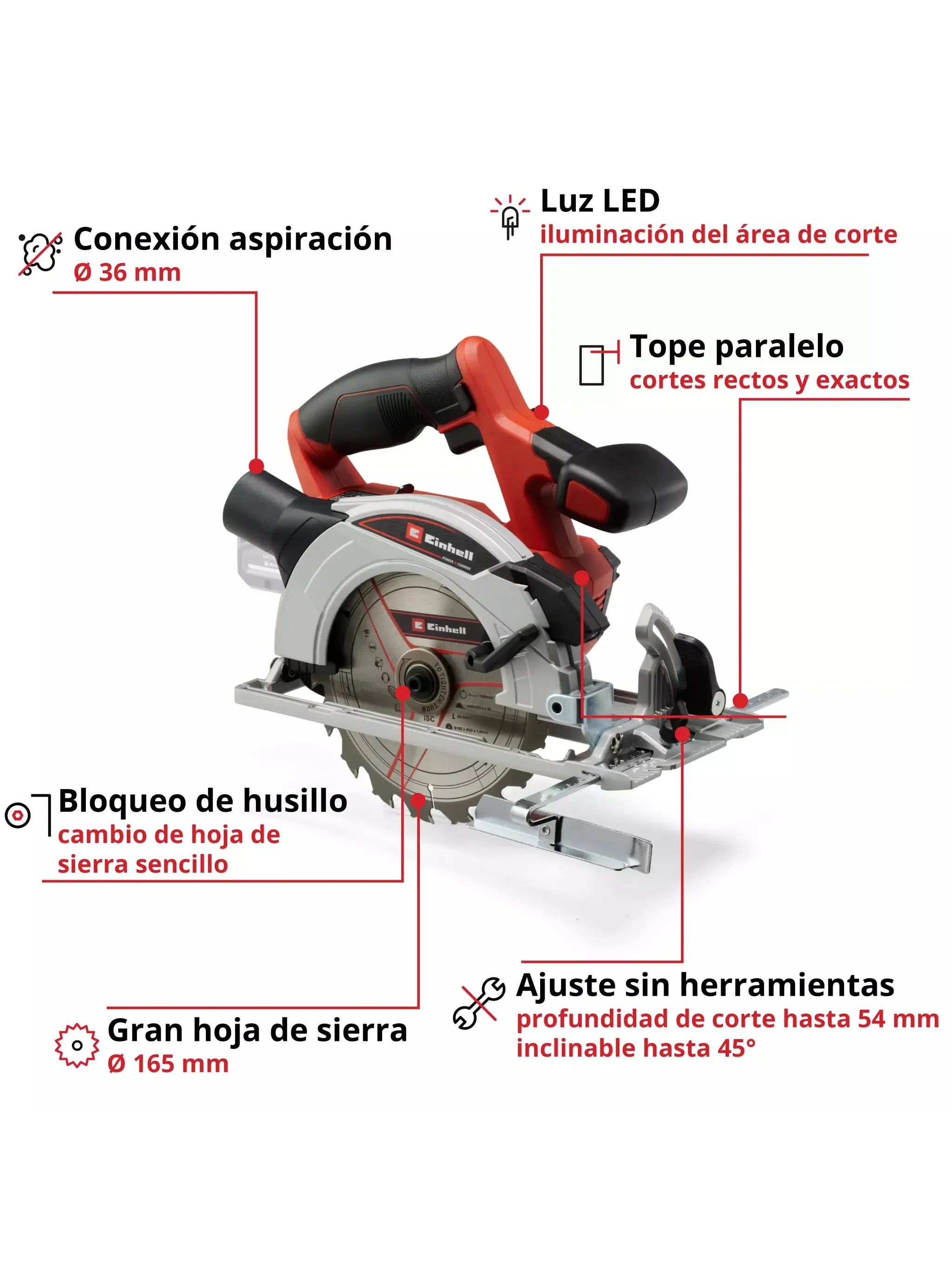 MINI SIERRA CIRCULAR SIN CABLE TE-CS 18/165 Li SOLO