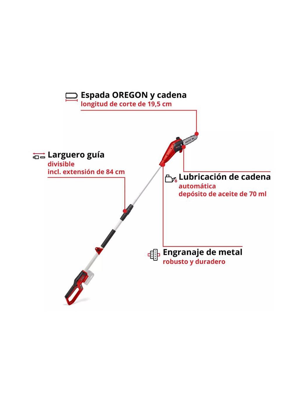 MOTOSIERRA TELESCÓPICA GC-LC 18/20 Li T SOLO