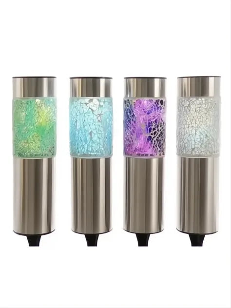 SOLAR STAKE LIGHT STAINL STEEL STEADY 4COL ASS