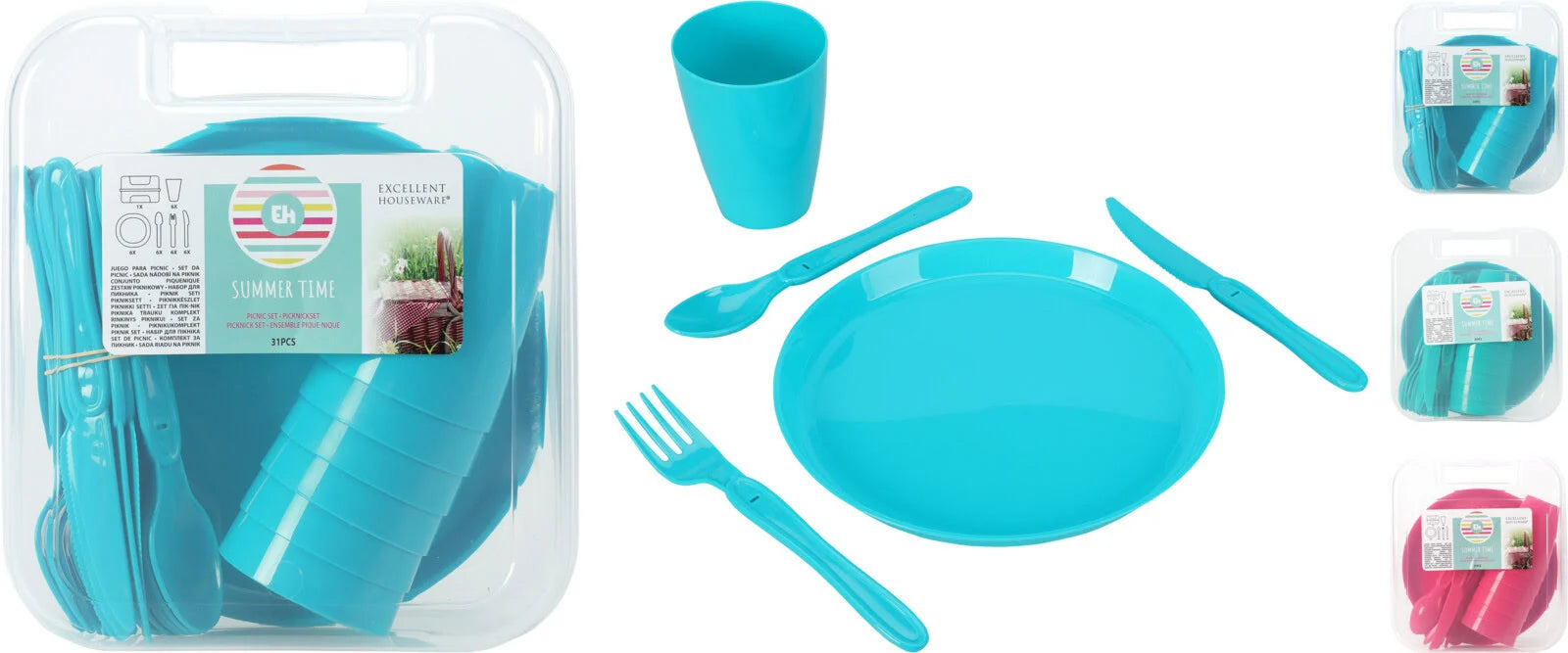 PICNIC SET 31PCS PP 3ASS HAPPY