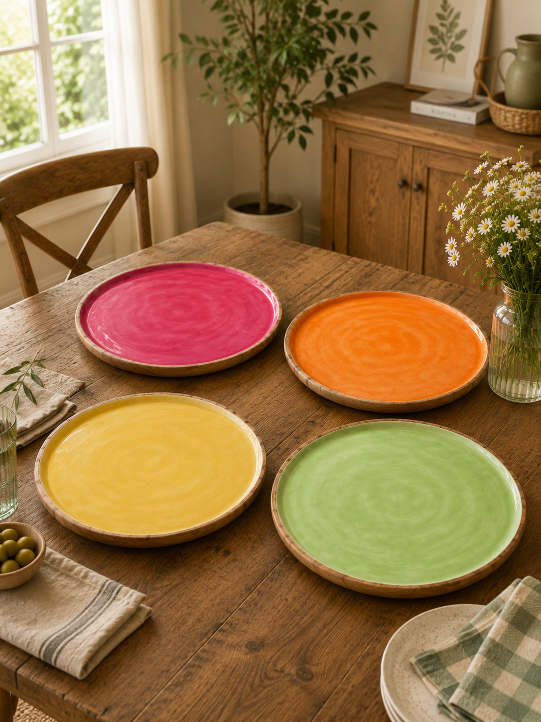 PLATO COLORES MADERA DE MANGO DIÁMETRO 38CM