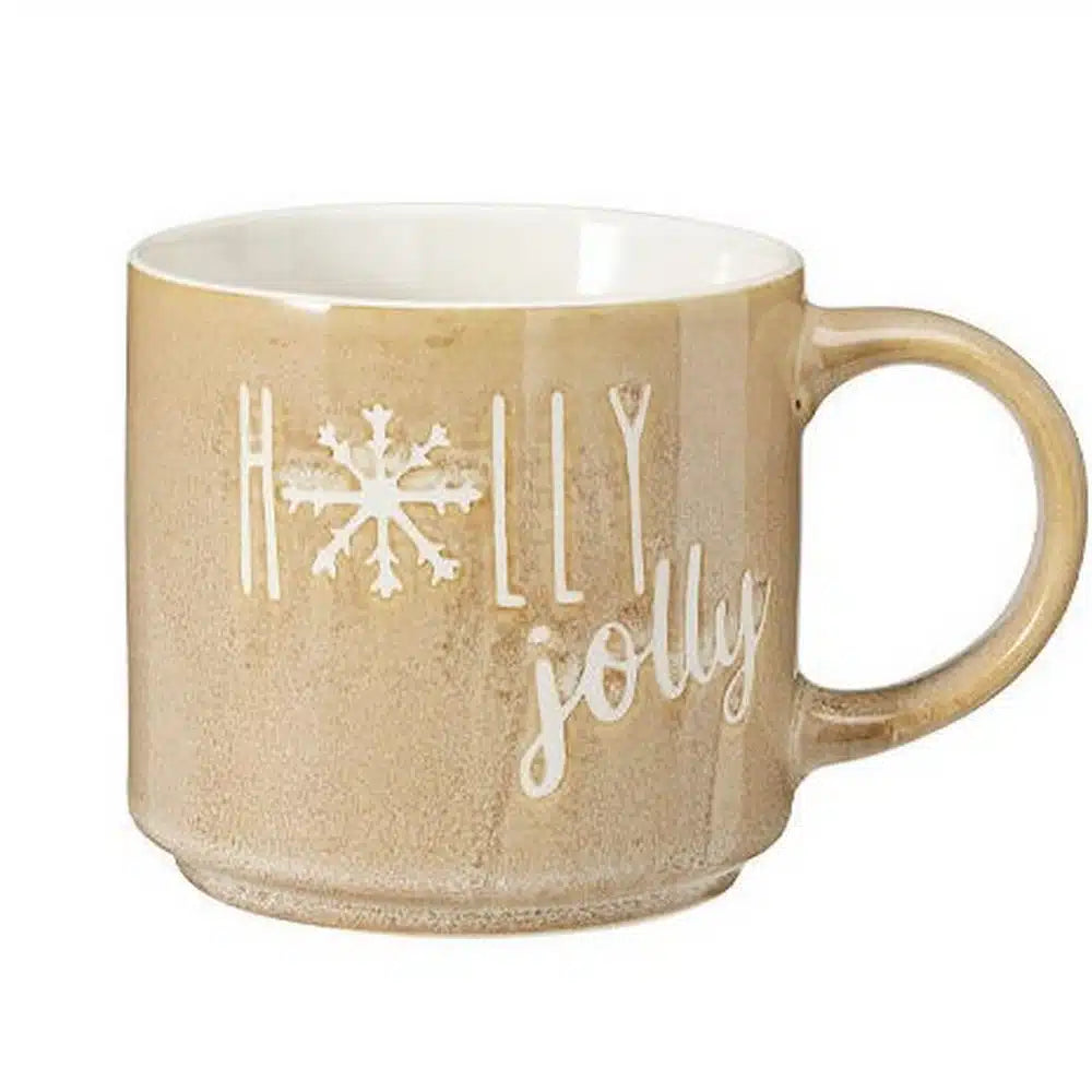 TAZA NAVIDEÑA HOLLY JOLLY DE GRES DE 400ML