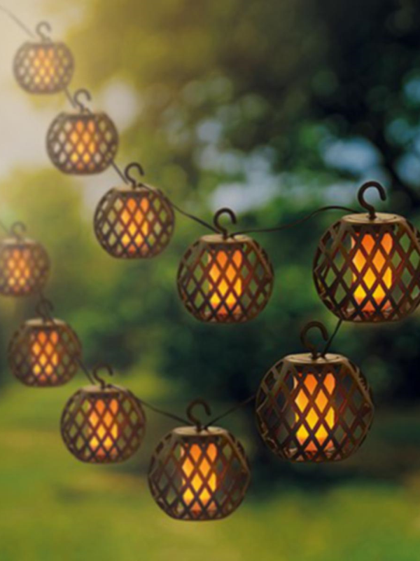 SOLAR STRINGLIGHTS PLASTIC FIRE FLAME EFFECT