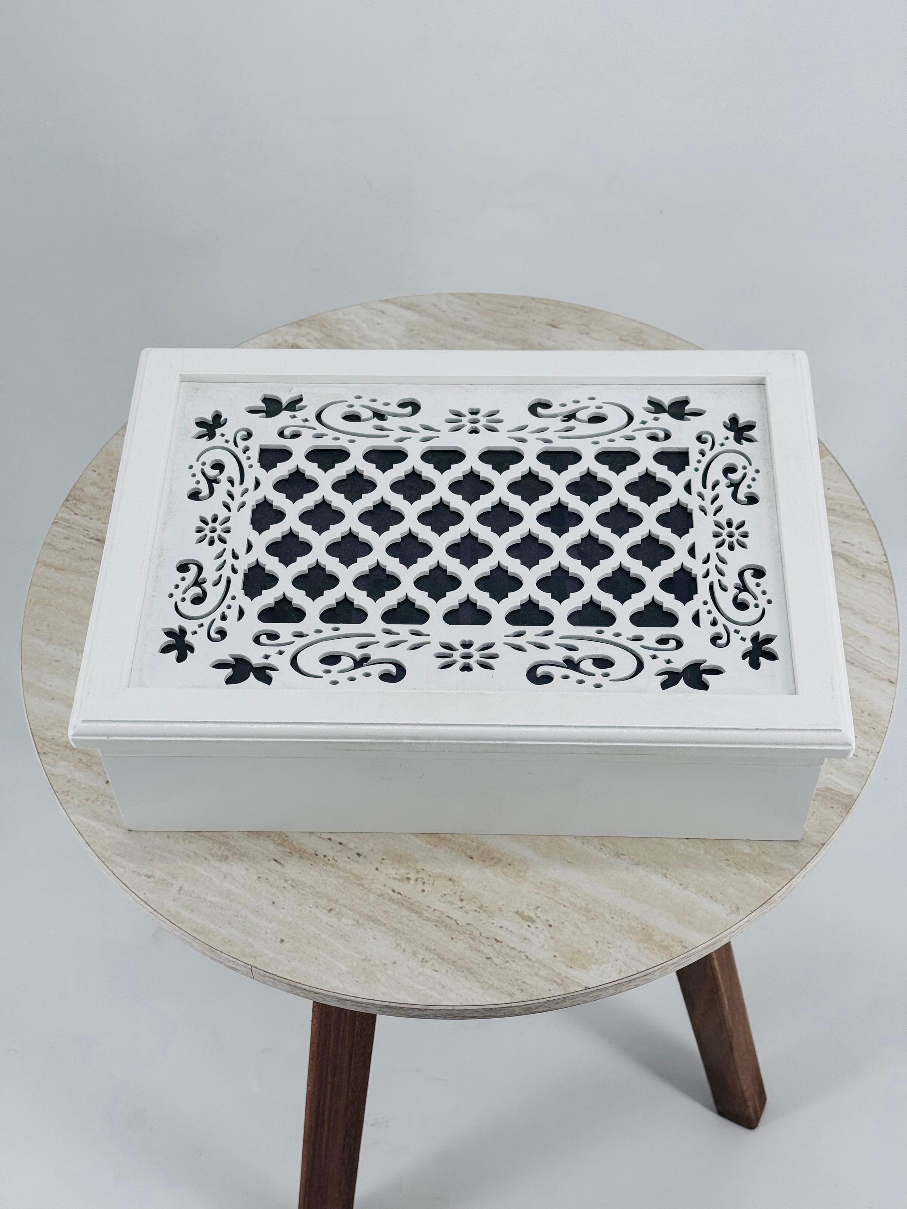 RELOJERO MDF CRISTAL 29X20X9.5 BLANCO