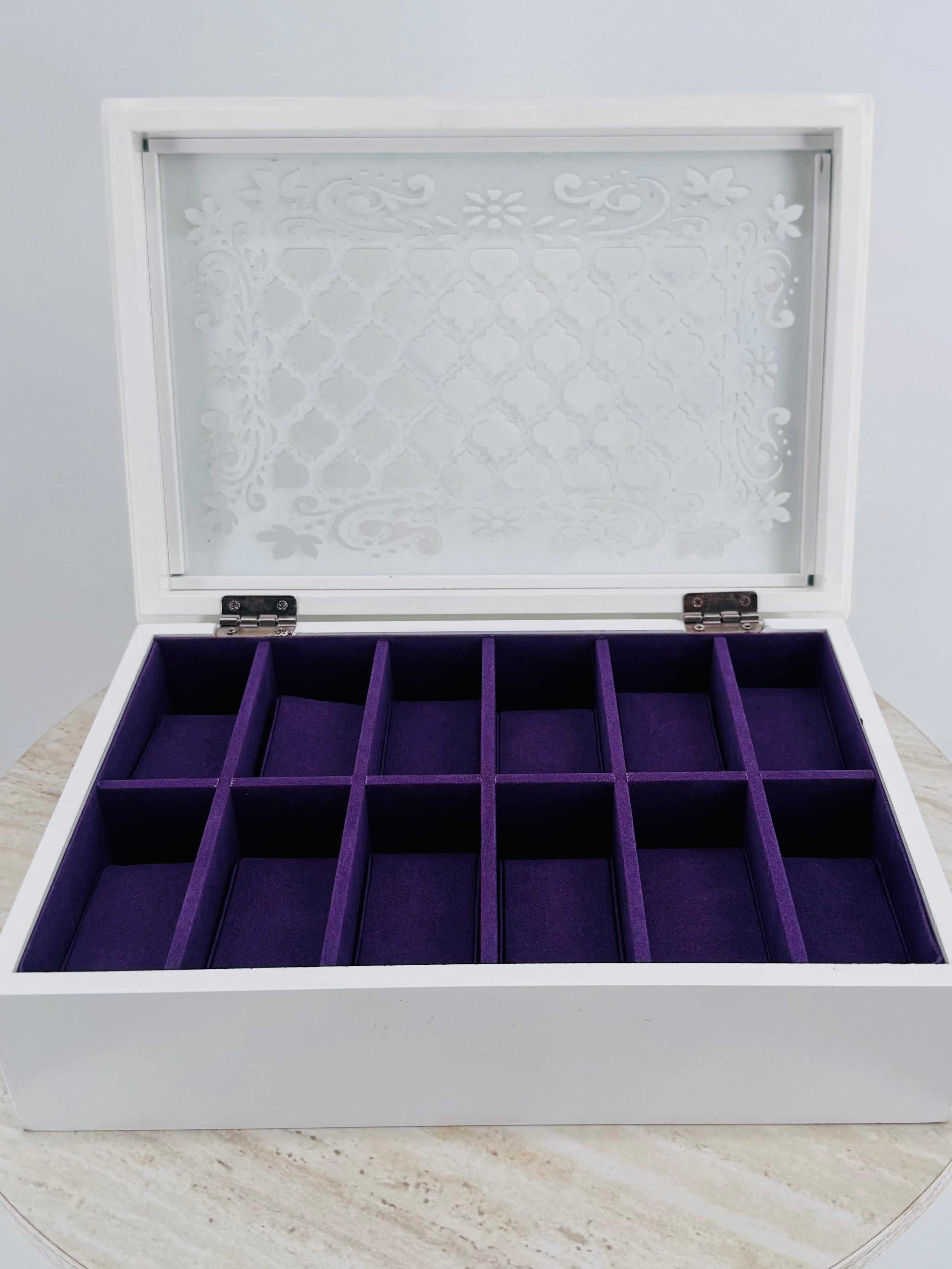 RELOJERO MDF CRISTAL 29X20X9.5 BLANCO