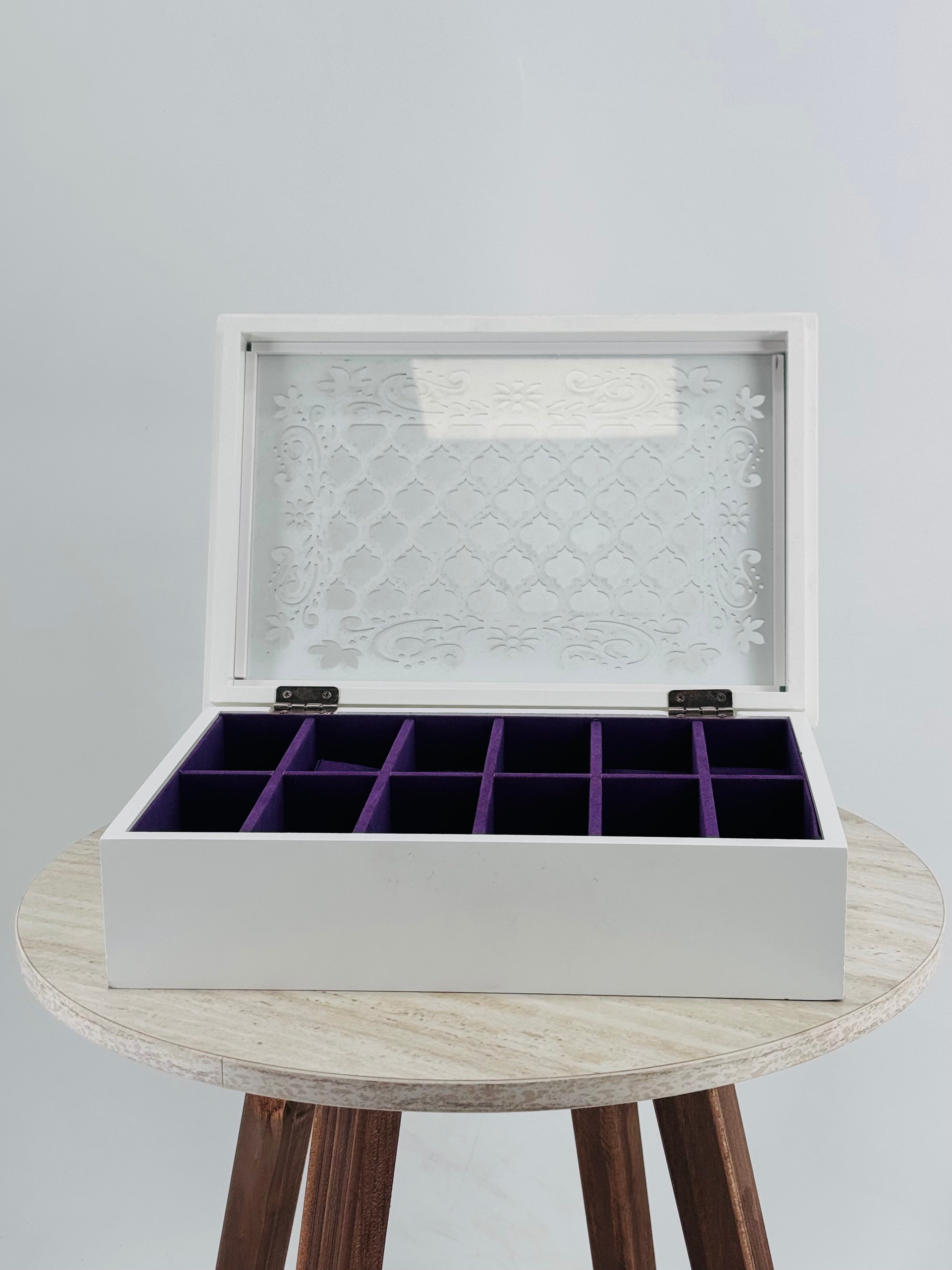 RELOJERO MDF CRISTAL 29X20X9.5 BLANCO