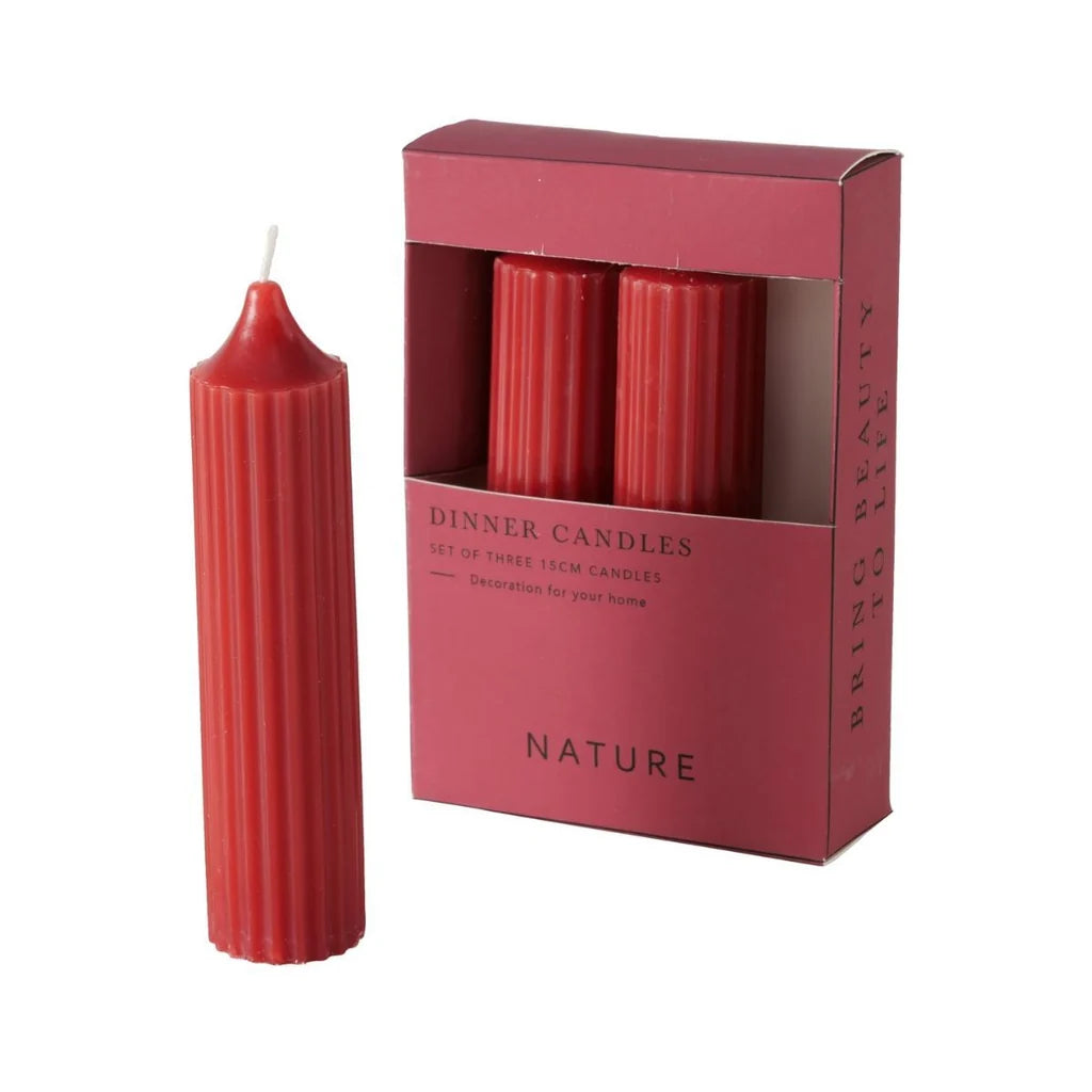 SET DE 3 VELAS DECORATIVAS RIFFLY ROJAS
