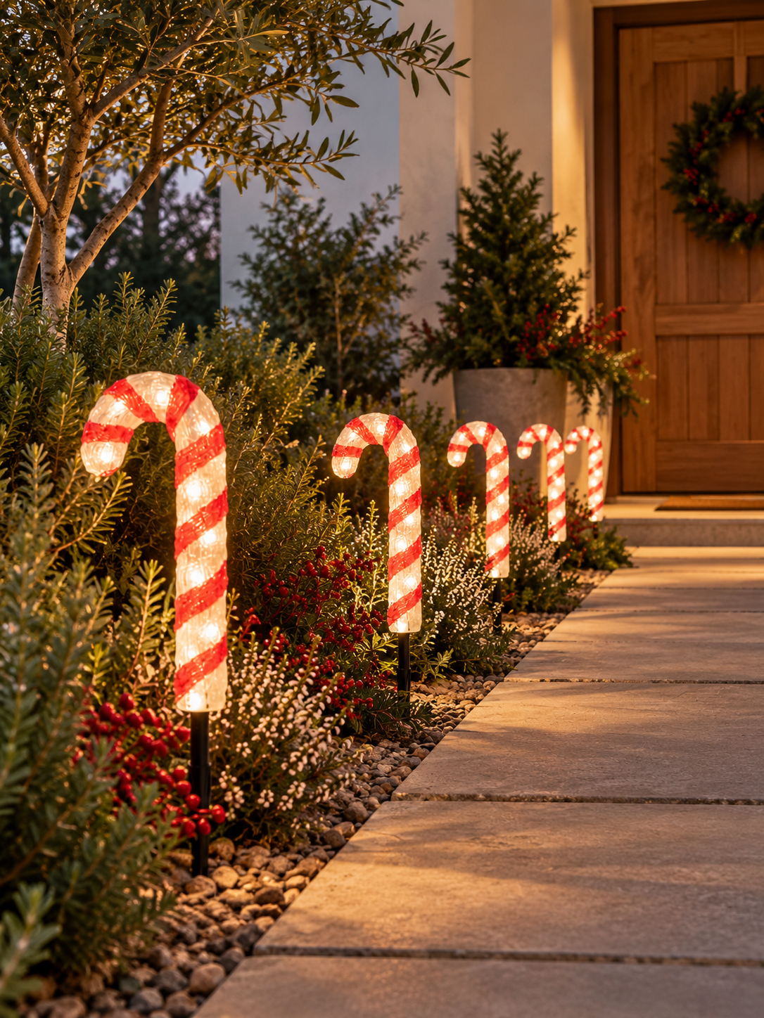 SET DE BASTONES DE CARAMELO LED PARA EXTERIOR