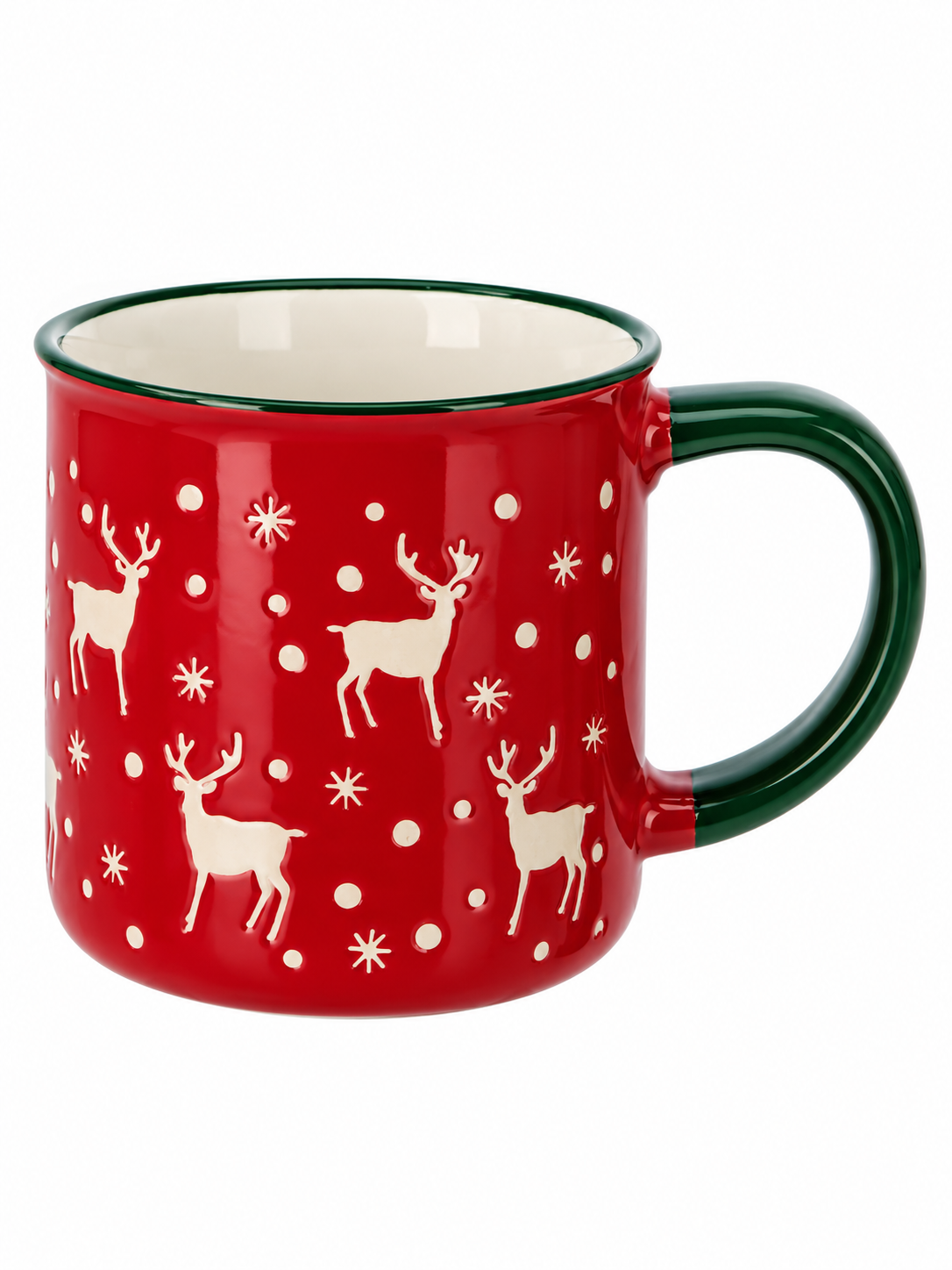 TAZA NAVIDEÑA ROJA DE GRES DE 250ML