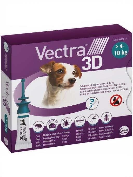 VECTRA 3D S PERRO 4-10KG 3PIP