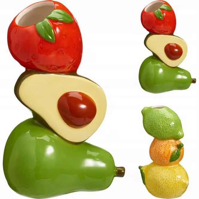 FORMA DE FRUTA DE JARRÓN 11X18CM 2ASS