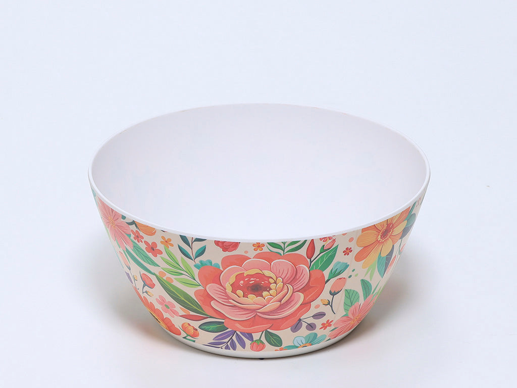 BOWL MELAMINE 25CM FLOWER
