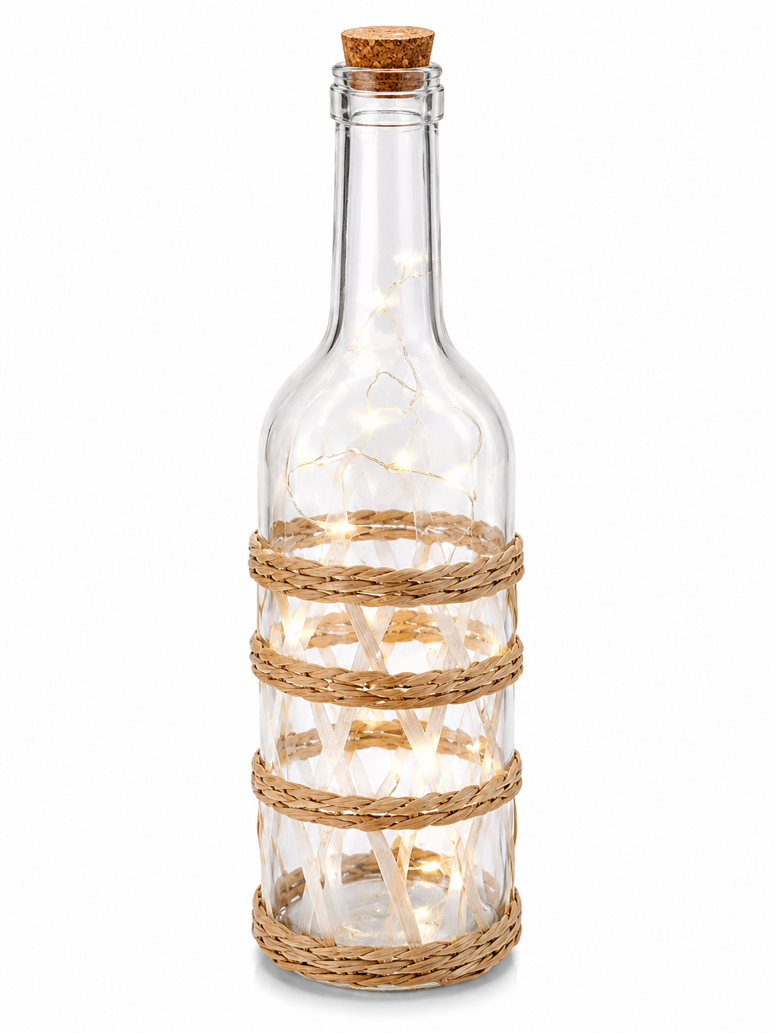 BOTELLA CON LEDS DECORADA