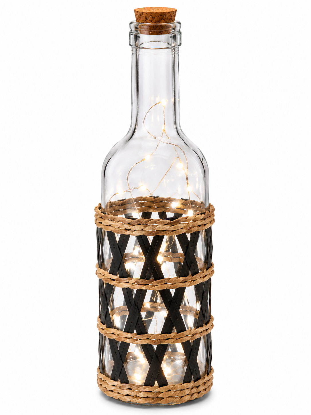 BOTELLA CON LEDS DECORADA