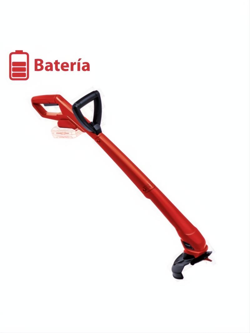 Recortabordes a batería Einhell GC-CT 18/24 Li P-Solo rojo con empuñadura auxiliar negra.