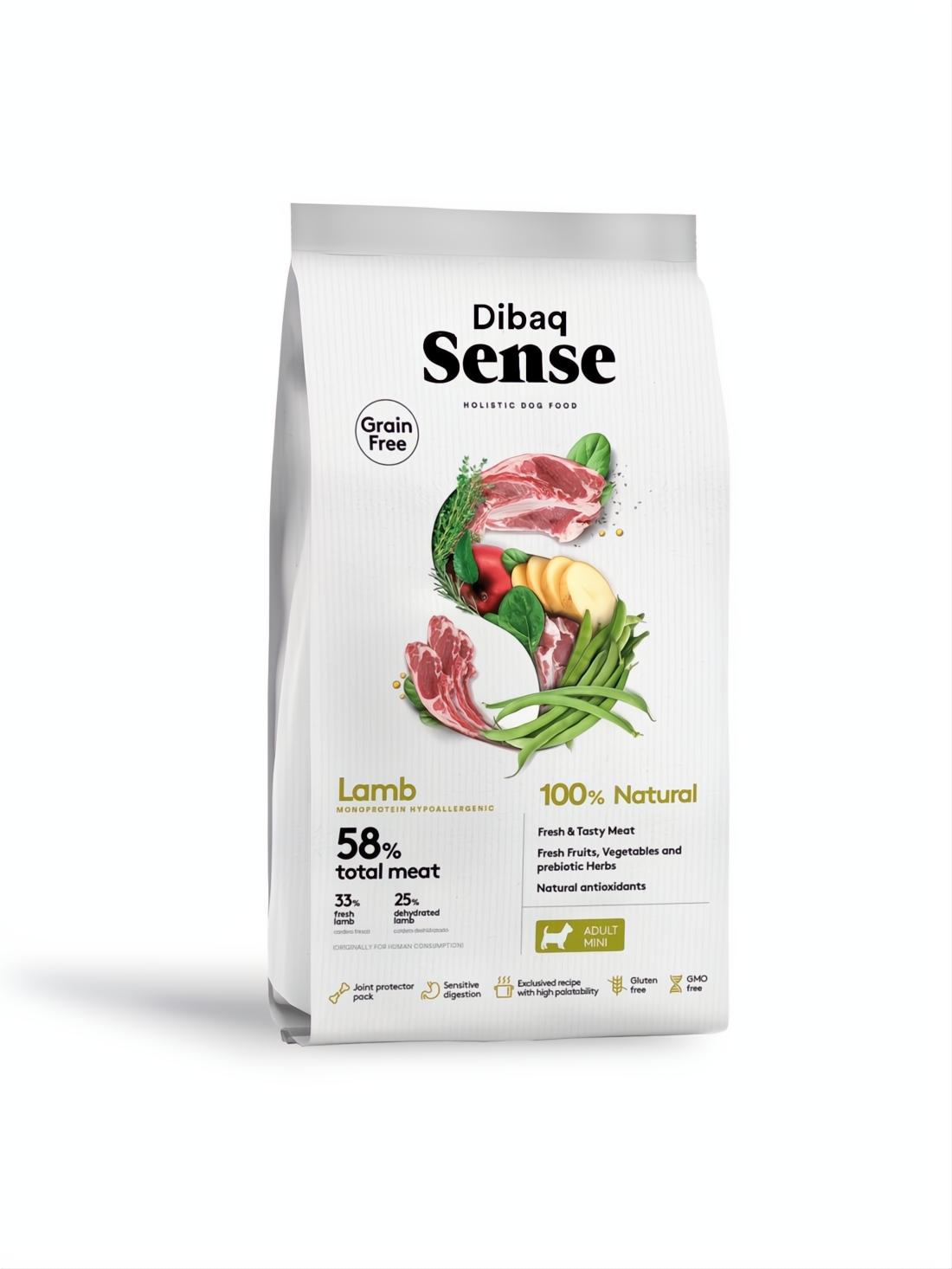 DIBAQ SENSE GRAIN FREE DOG LAMB MINI 2KG