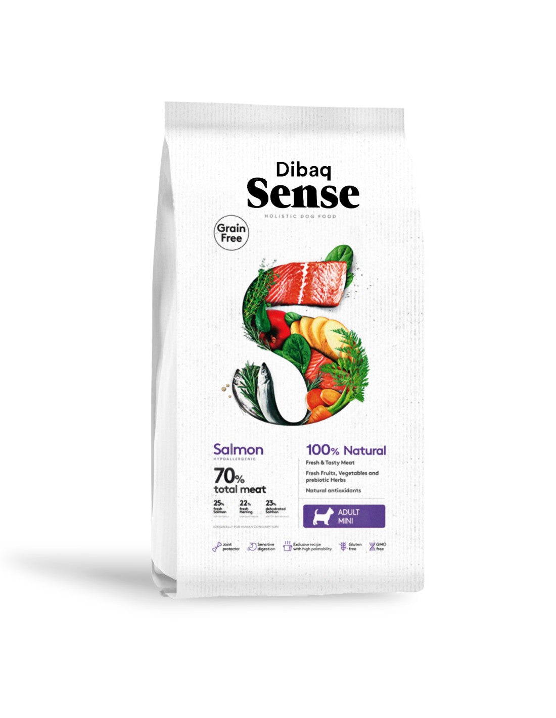 DIBAQ SENSE GRAIN FREE DOG SALMON MINI 2KG
