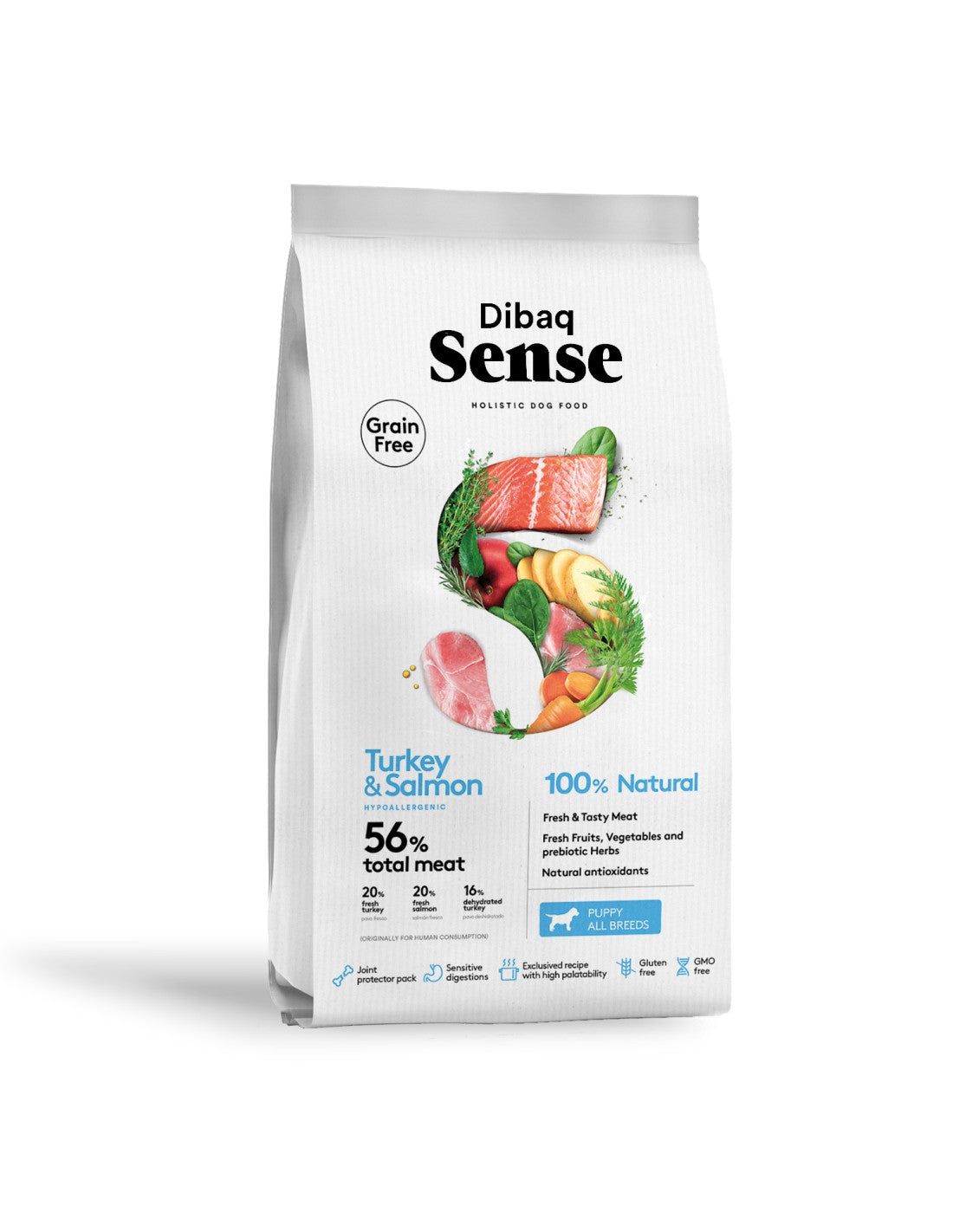 DIBAQ SENSE GRAIN FREE DOG SALMON & TURKEY PUPPY 2KG