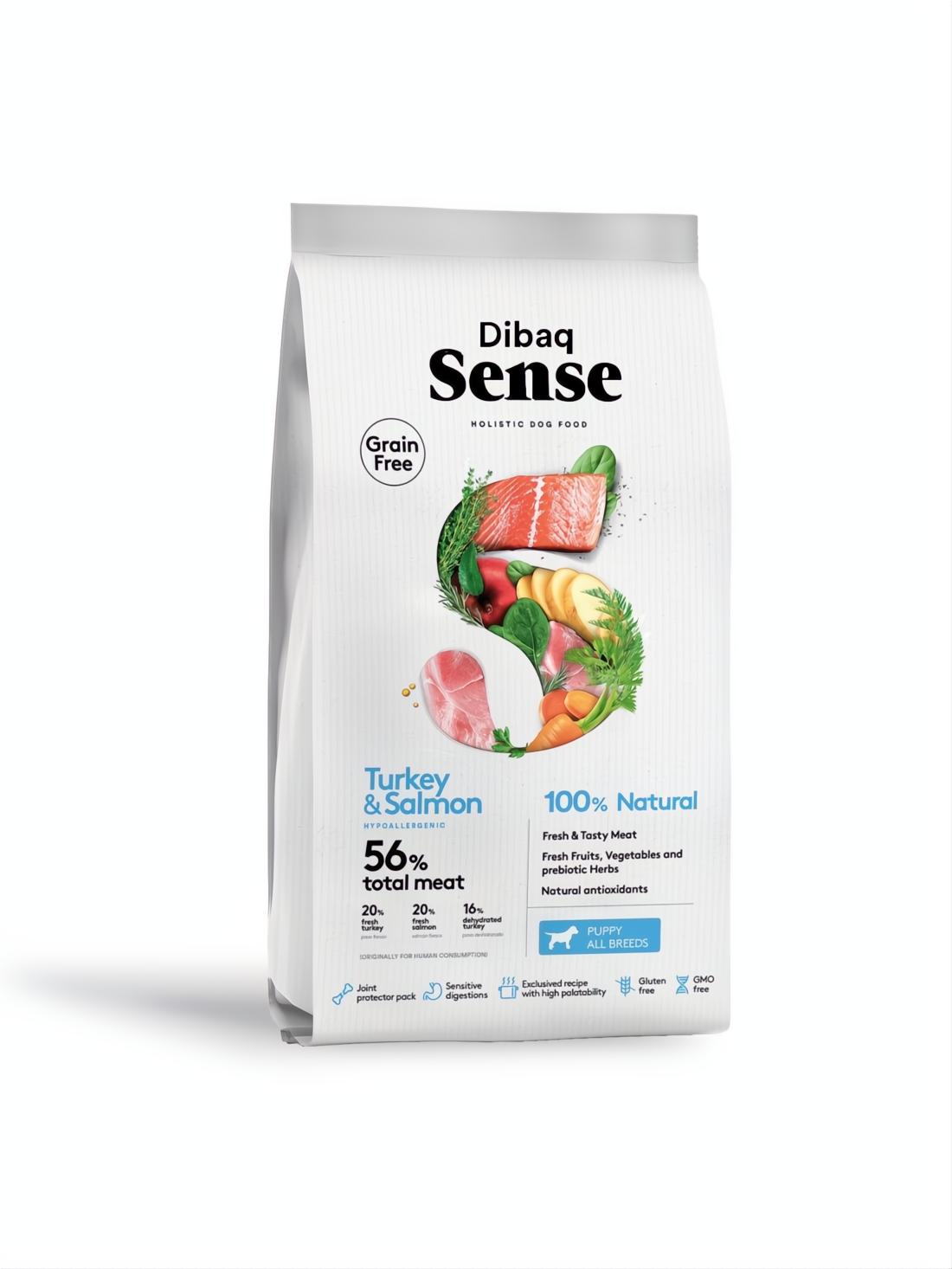 DIBAQ SENSE GRAIN FREE DOG SALMON & TURKEY PUPPY 2KG