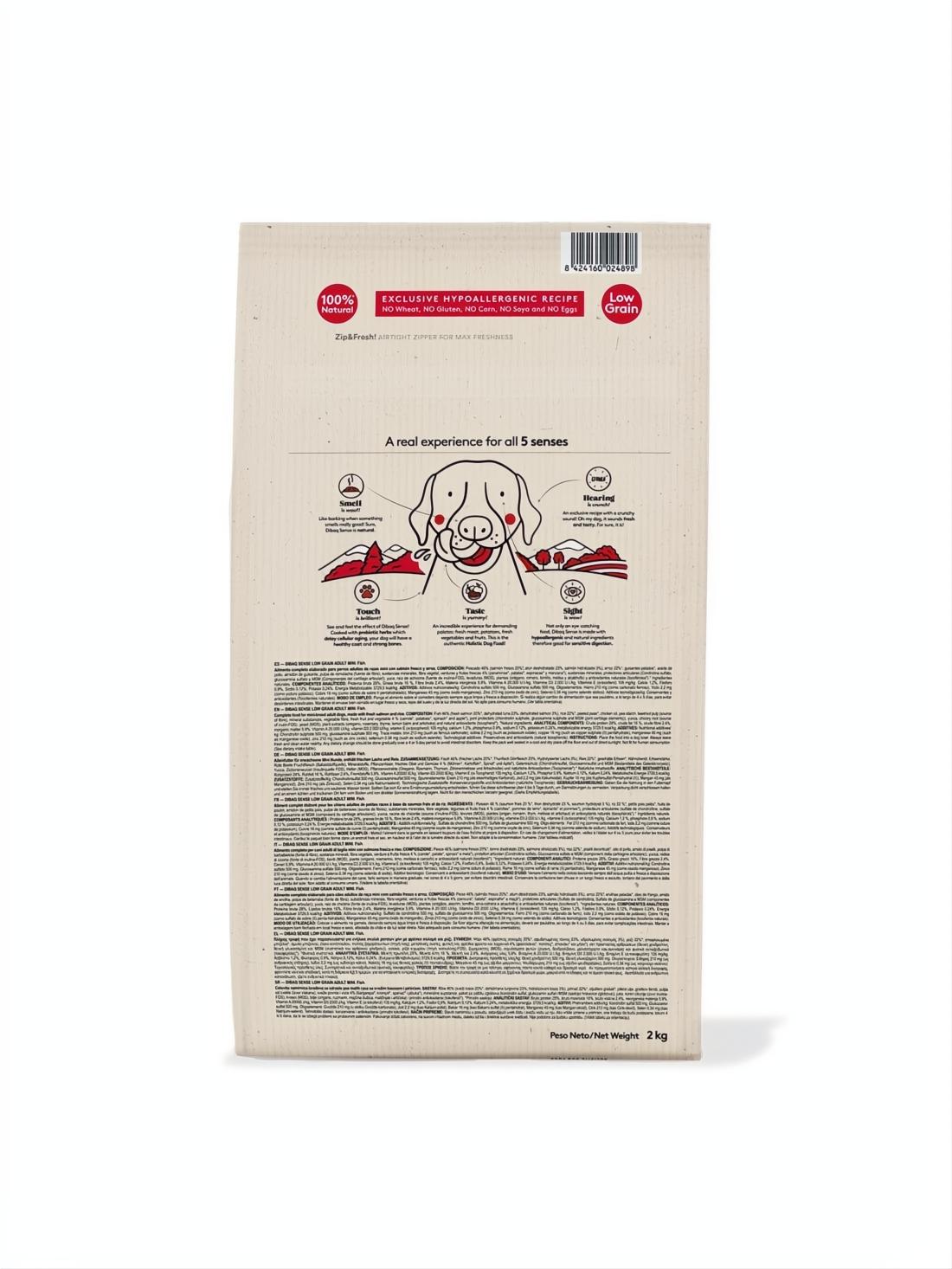 DIBAQ SENSE LOW GRAIN DOG ADULT MINI FISH 2KG