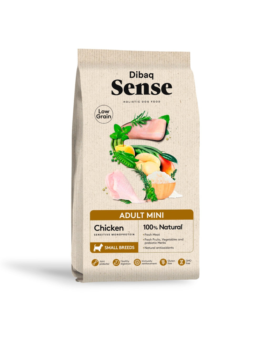 DIBAQ SENSE LOW GRAIN DOG ADULT MINI CHICKEN 2KG