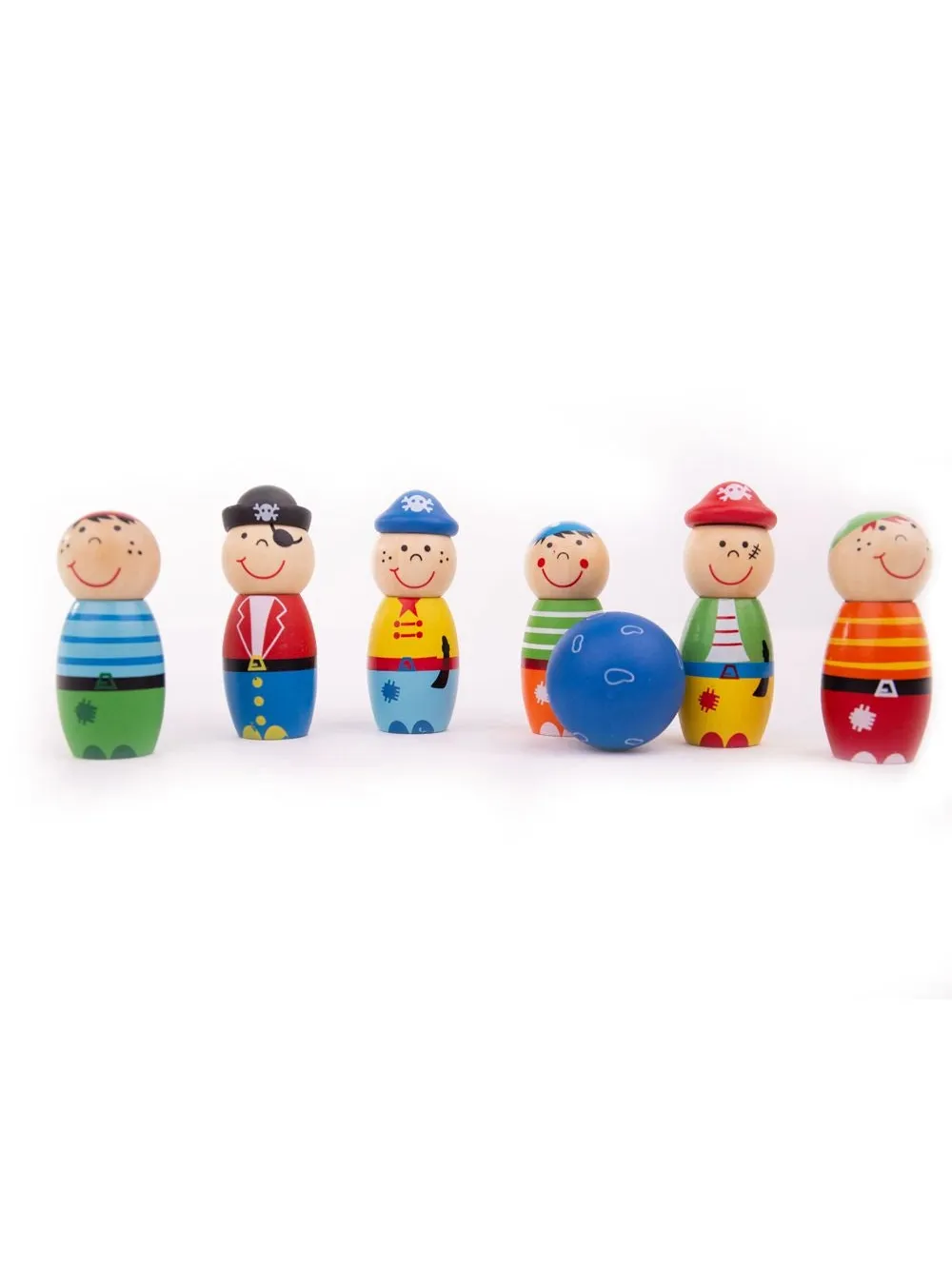 JUEGO SET 8 MADERA 24X4.5X16.5 BOLOS MULTICOLOR