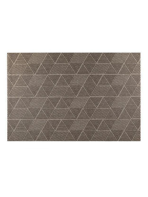 Alfombra Living Dec Geom Panal, diseño geométrico de panal en tonos marrones, resistente y moderna.