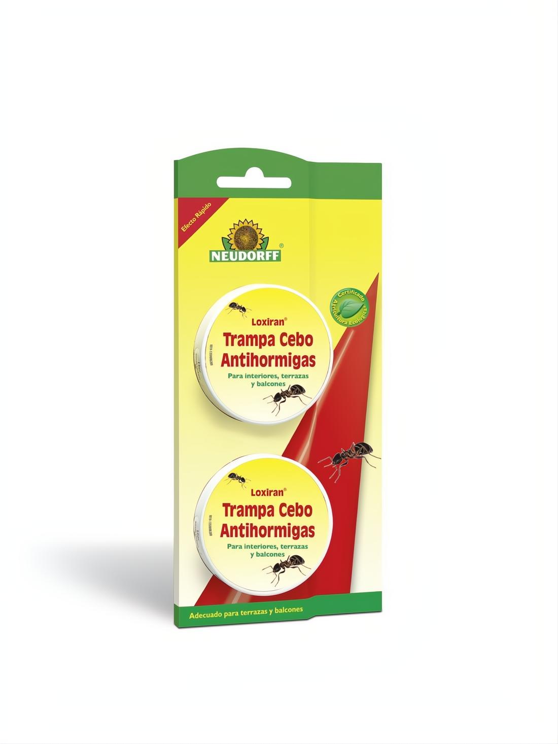 Neudorff Lorixan Trampa Cebo Antihormigas, 2 unidades, en empaque verde y amarillo.