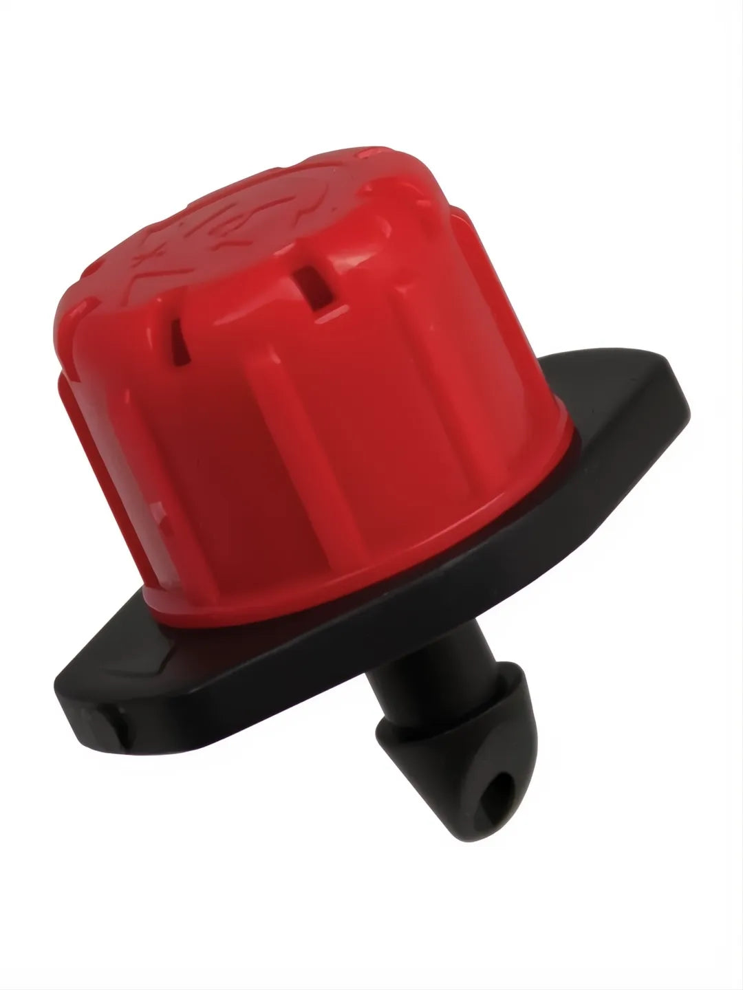 Gotero regulable Spider-R rojo y negro de plástico, 0.60 L/h, para riego por goteo.